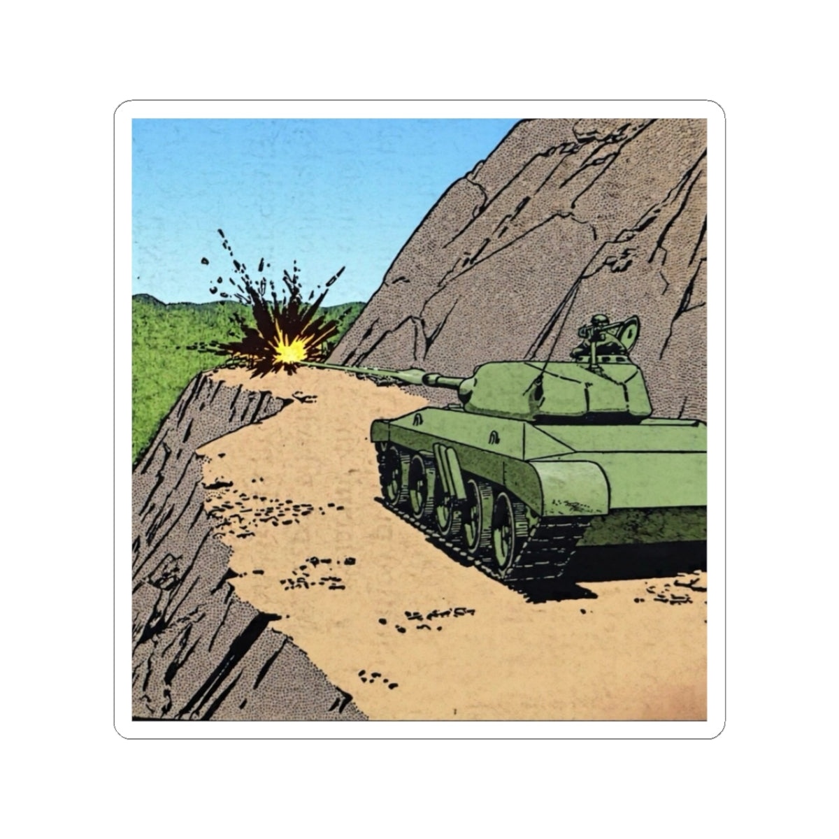 Retro- Tank Blastin’ Roadblock Sticker