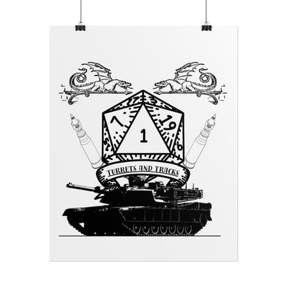 D20 Tank Poster — "Turrets and Tracks" Fantasy Gamer Wall Art