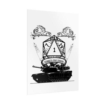 D20 Tank Poster — "Turrets and Tracks" Fantasy Gamer Wall Art