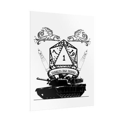 D20 Tank Poster — "Turrets and Tracks" Fantasy Gamer Wall Art
