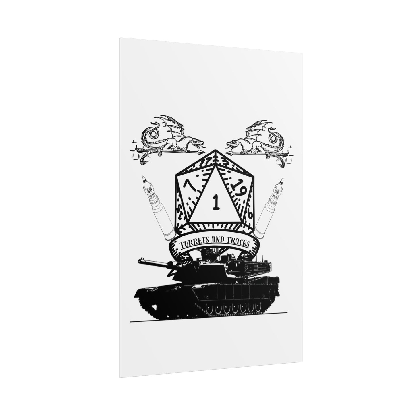 D20 Tank Poster — "Turrets and Tracks" Fantasy Gamer Wall Art