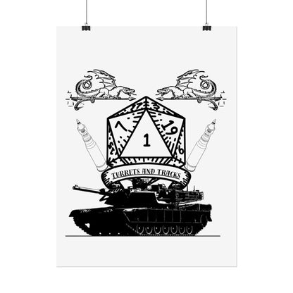 D20 Tank Poster — "Turrets and Tracks" Fantasy Gamer Wall Art