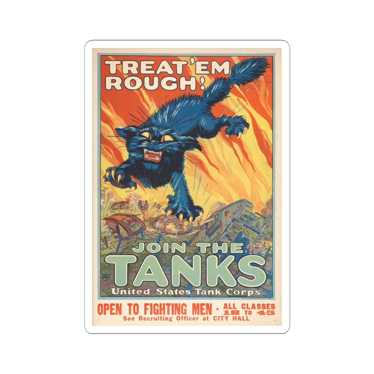 Treat ‘em rough- Join the Tanks! Sticker