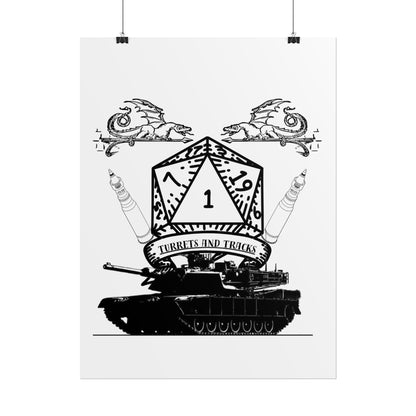 D20 Tank Poster — "Turrets and Tracks" Fantasy Gamer Wall Art