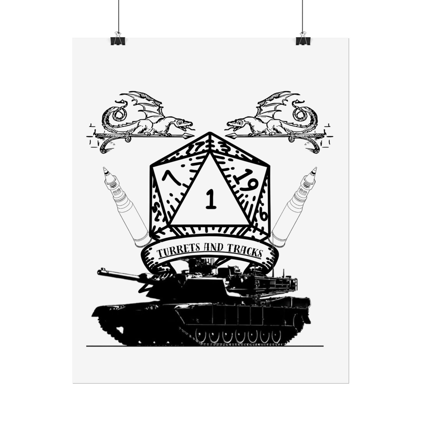 D20 Tank Poster — "Turrets and Tracks" Fantasy Gamer Wall Art
