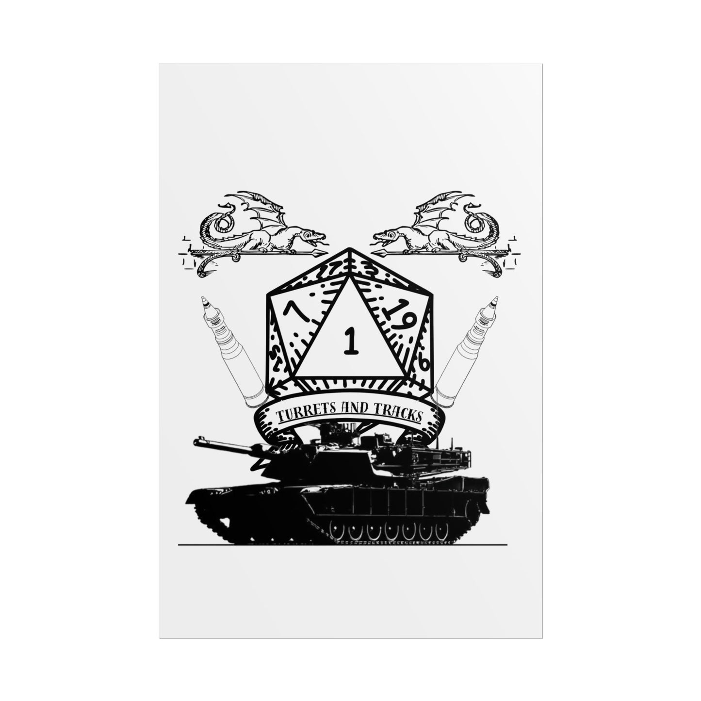D20 Tank Poster — "Turrets and Tracks" Fantasy Gamer Wall Art
