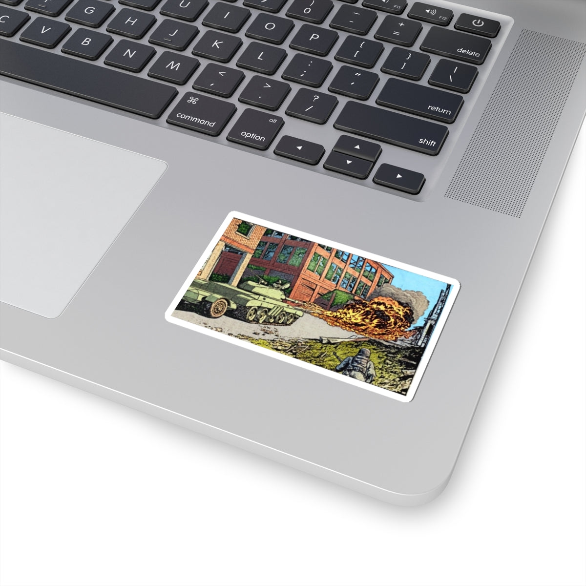 Retro- Flame Tank Sticker