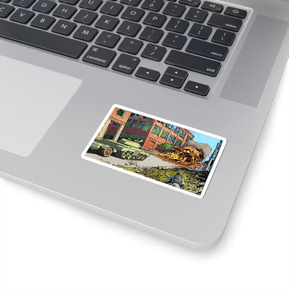 Retro- Flame Tank Sticker