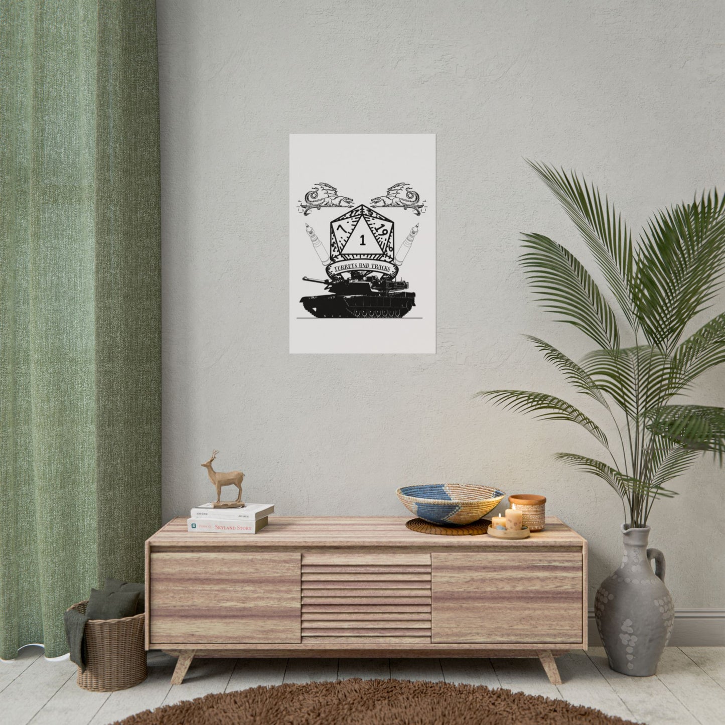 D20 Tank Poster — "Turrets and Tracks" Fantasy Gamer Wall Art