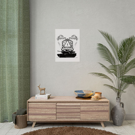 D20 Tank Poster — "Turrets and Tracks" Fantasy Gamer Wall Art