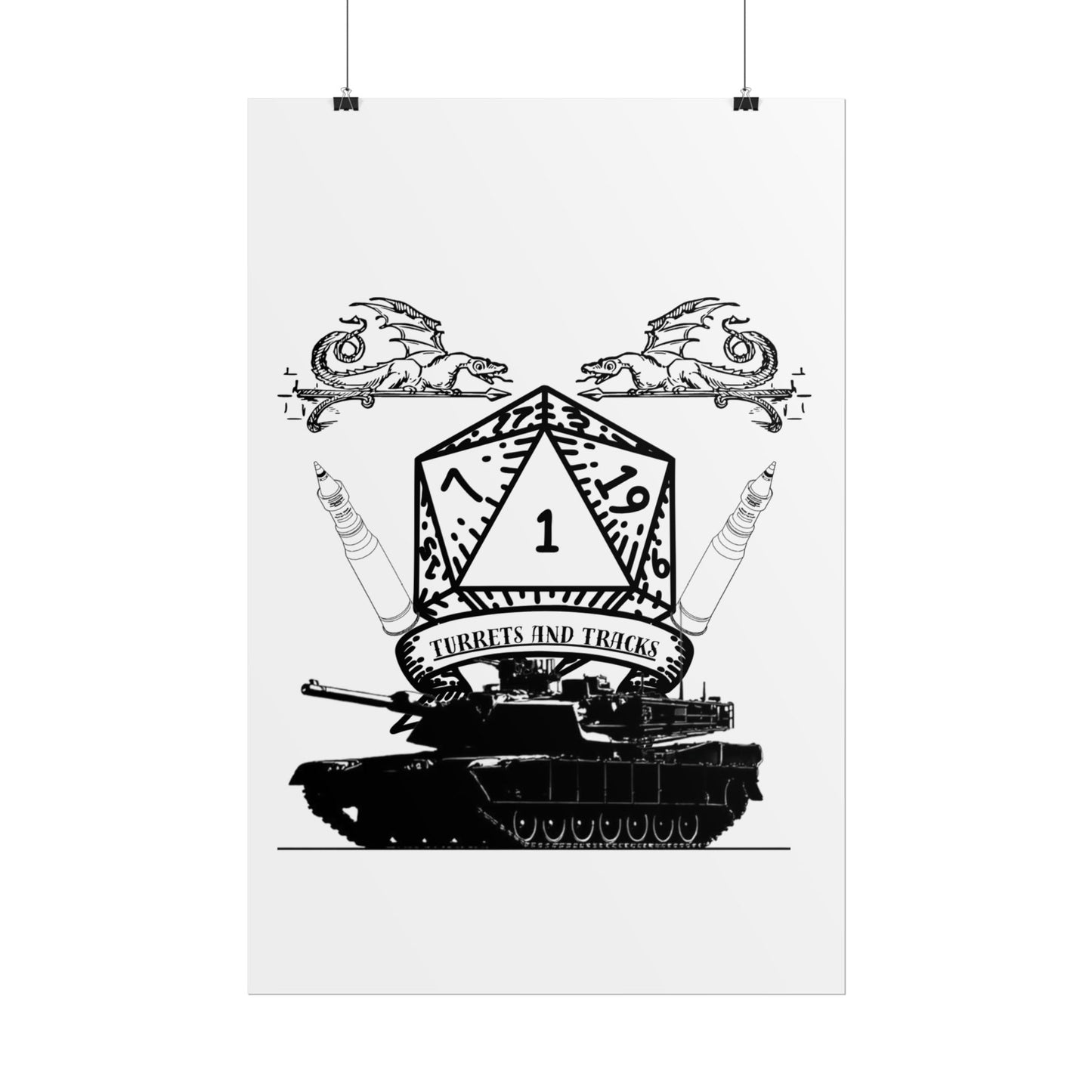 D20 Tank Poster — "Turrets and Tracks" Fantasy Gamer Wall Art