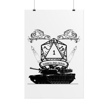 D20 Tank Poster — "Turrets and Tracks" Fantasy Gamer Wall Art