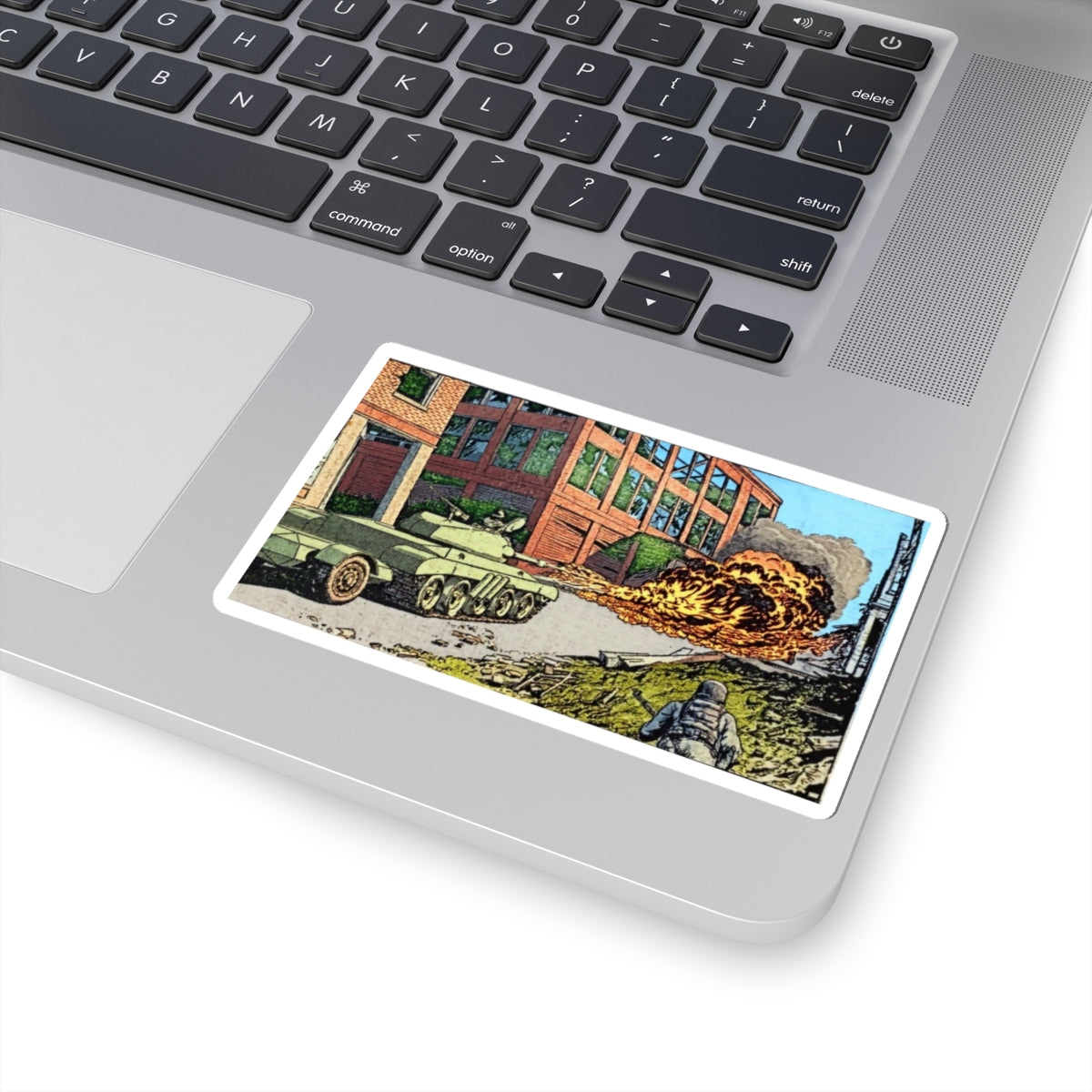 Retro- Flame Tank Sticker