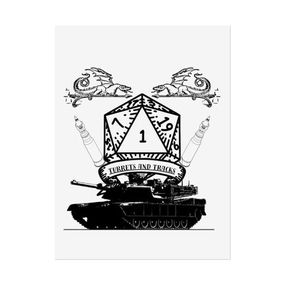 D20 Tank Poster — "Turrets and Tracks" Fantasy Gamer Wall Art