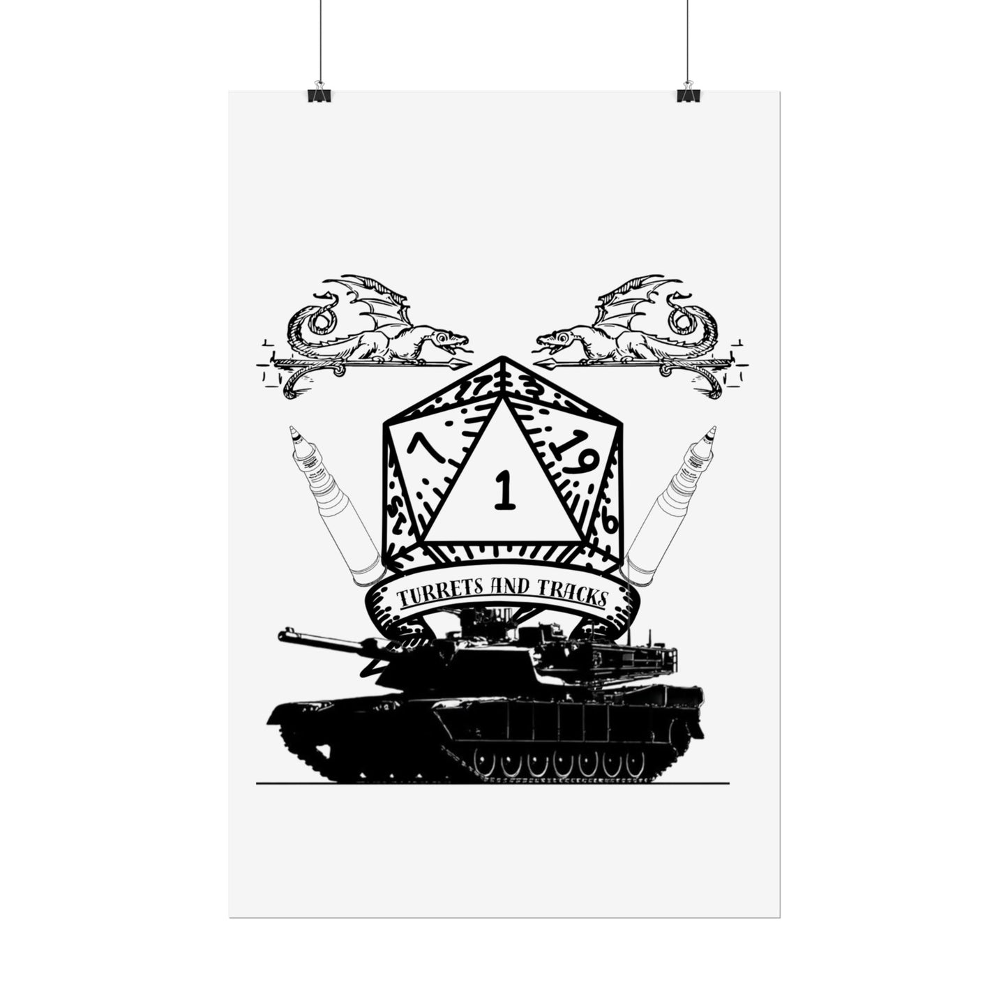 D20 Tank Poster — "Turrets and Tracks" Fantasy Gamer Wall Art