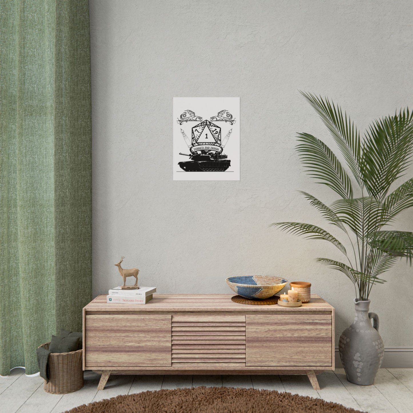 D20 Tank Poster — "Turrets and Tracks" Fantasy Gamer Wall Art
